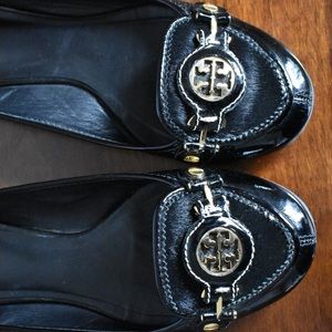 Tory Burch Patent Leather Pony Hair Loafers